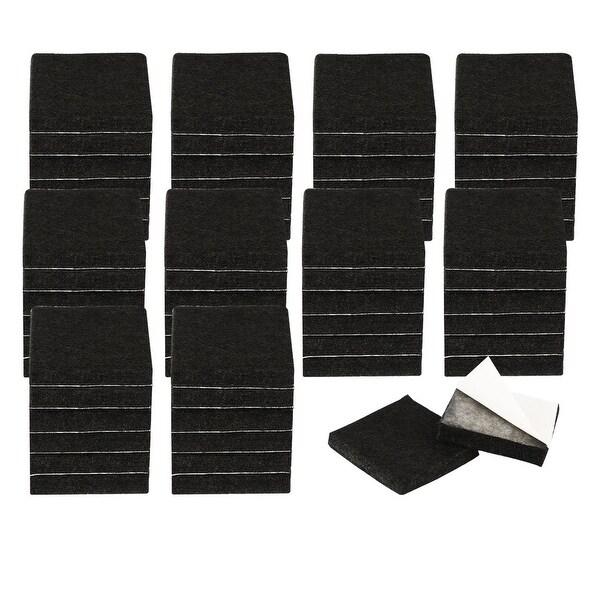 60pcs Furniture Felt Pads Square 1" Self-stick Anti-scratch Pads for Sofa Cabinet Chair Feet Floor Protector Black