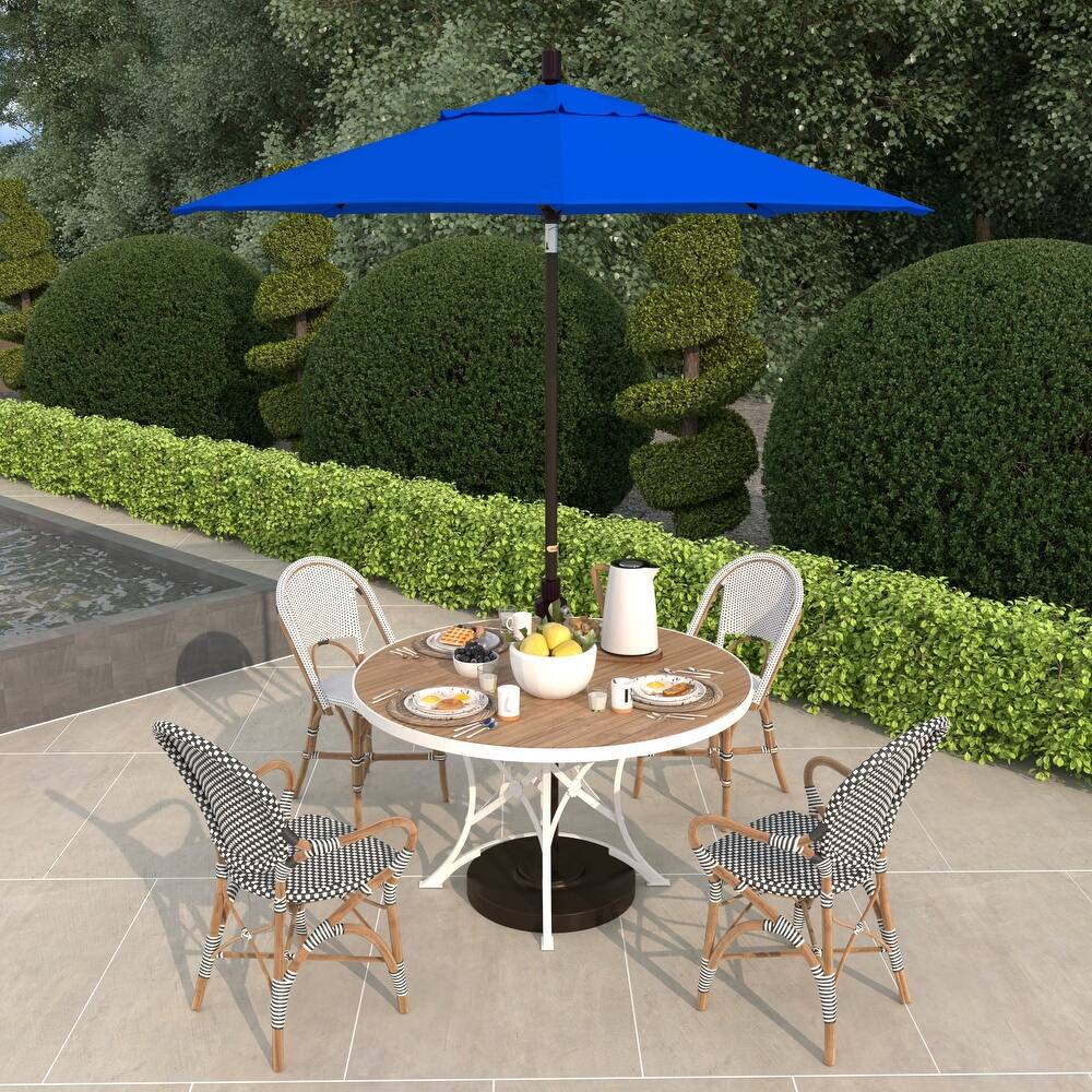 California Umbrella 7.5' Sun Master Patio Umbrella Bronze Aluminum Pole Fiberglass Ribs Crank Lift Tilt Sunbrella Cilantro