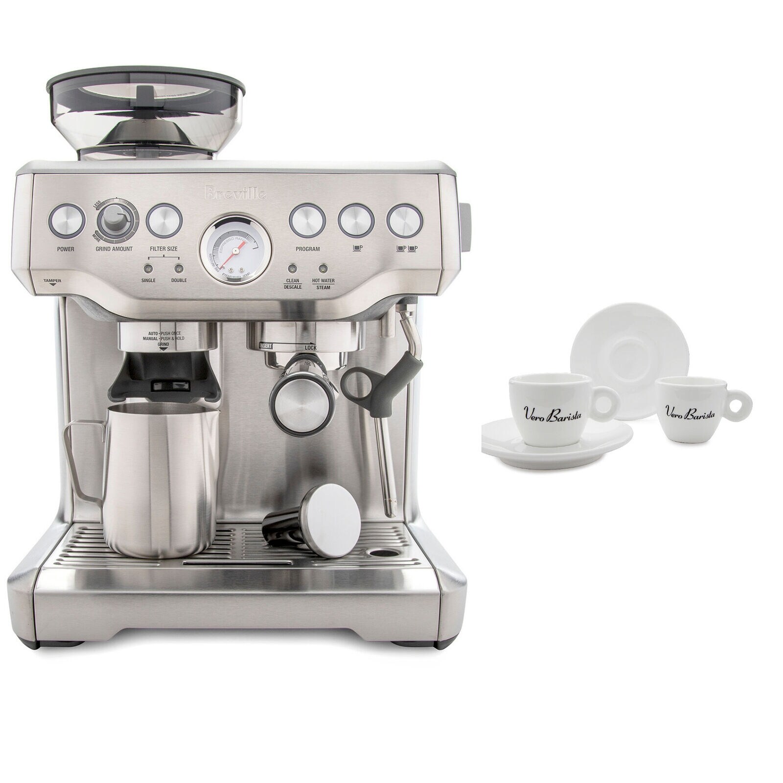 Shop Breville Bes870xl Barista Express Espresso Machine Includes 4 Espresso Cups Overstock 27872058