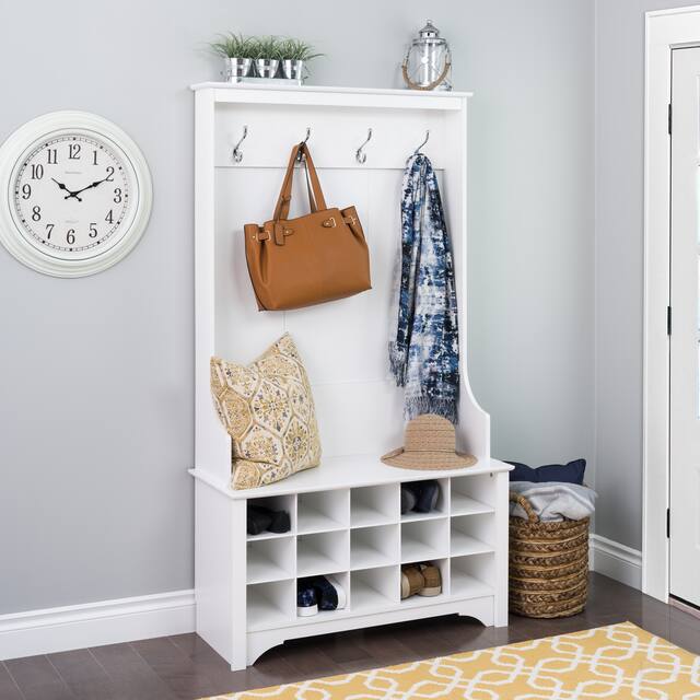 Prepac Hall Tree with Bench and Shoe Storage