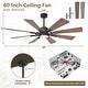 preview thumbnail 7 of 17, 60" Oil-Rubbed Bronze Large Windmill Ceiling Fan with 8 Reversible Blades, DC Motor and Remote Control - 60 Inches