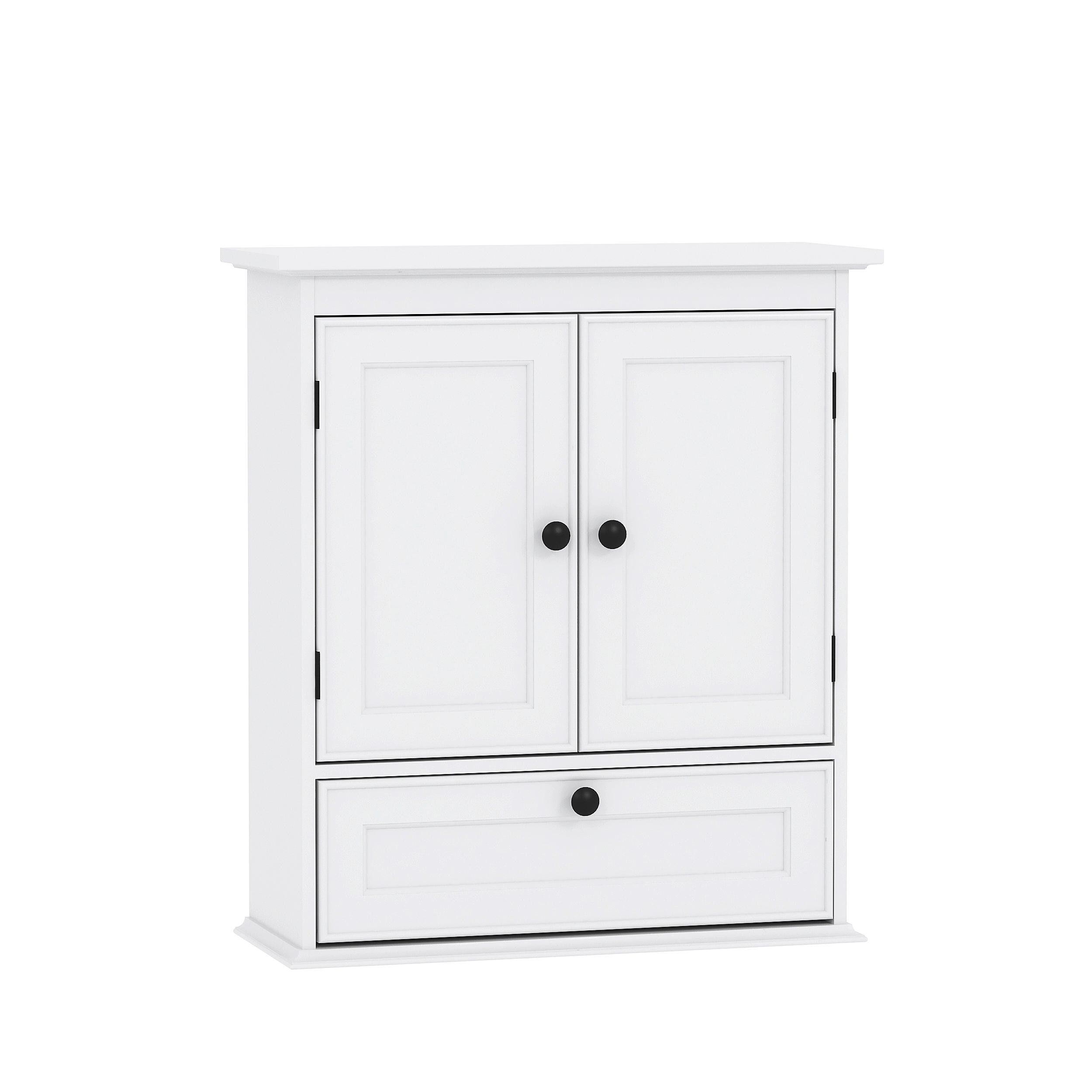 COSTARS Small Bathroom Cabinet Wall Mounted,Over Toilet, Medicine Cabinet Organizer with Doors and Adjustable Shelf, White