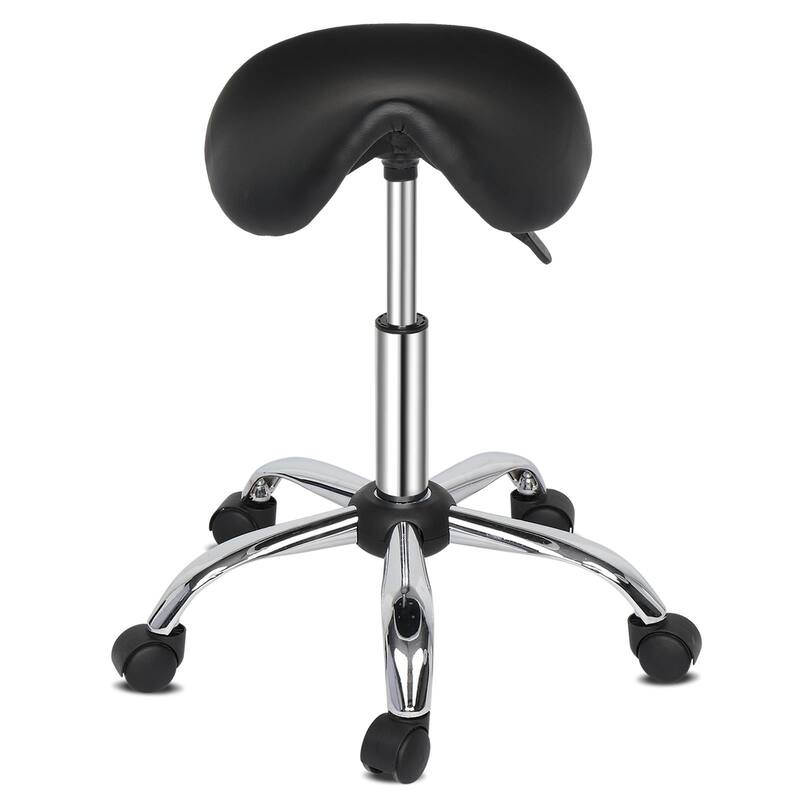 Saddle Rolling Chair Adjustable Hydraulic Stool with Wheels