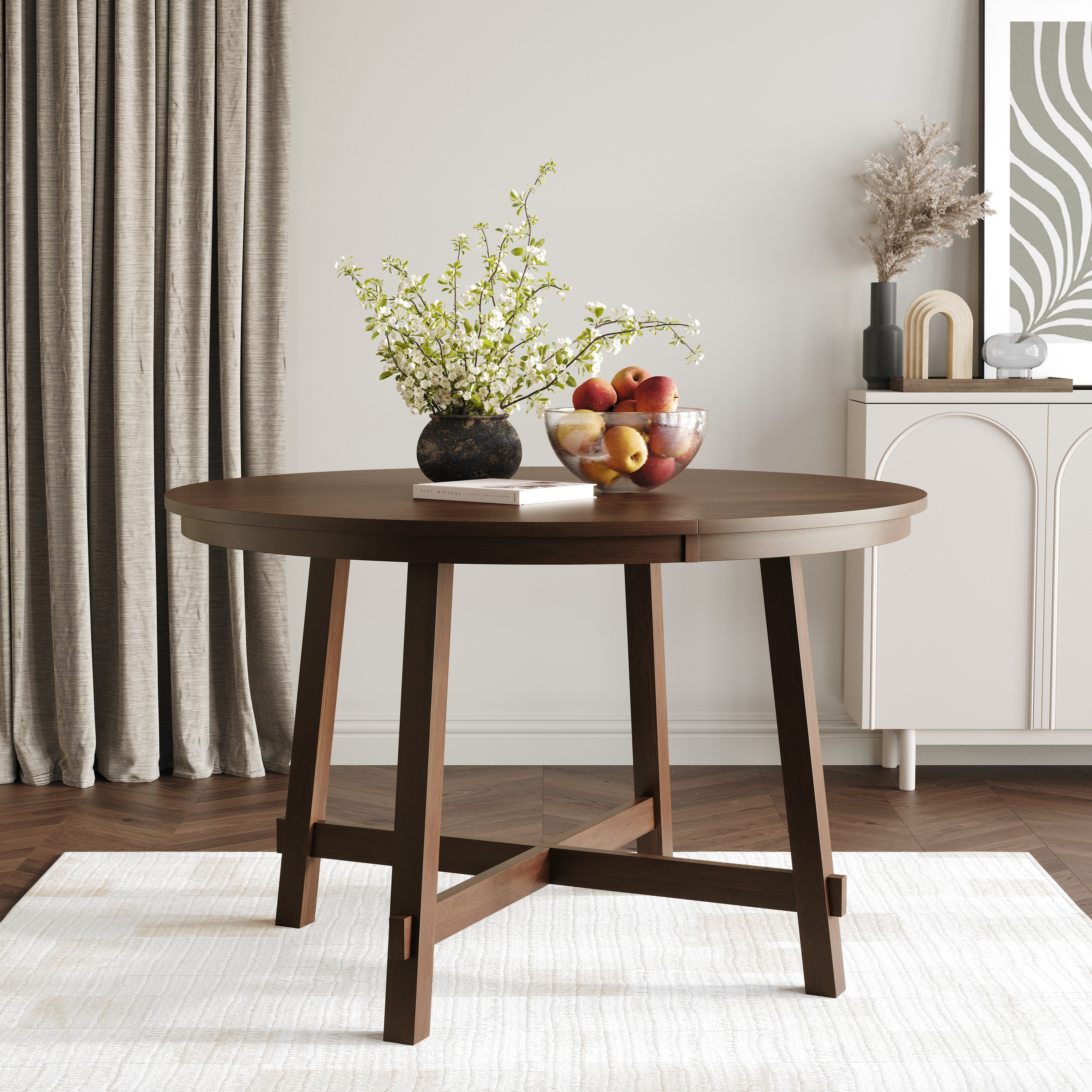 CraftPorch Modern Round Farmhouse Dining Table