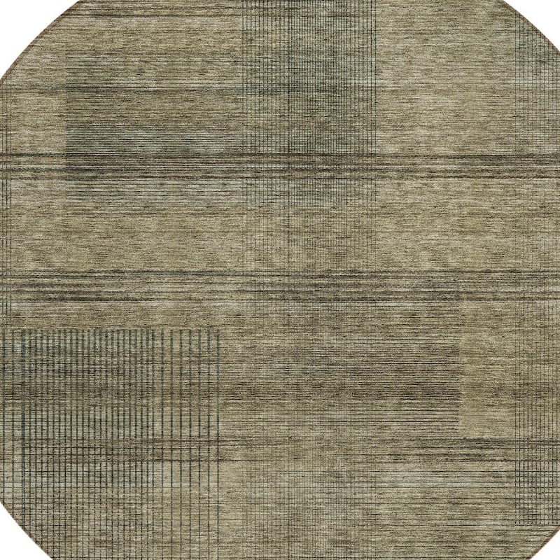HomeRoots Striped Transitional Rectangle Outdoor Rug