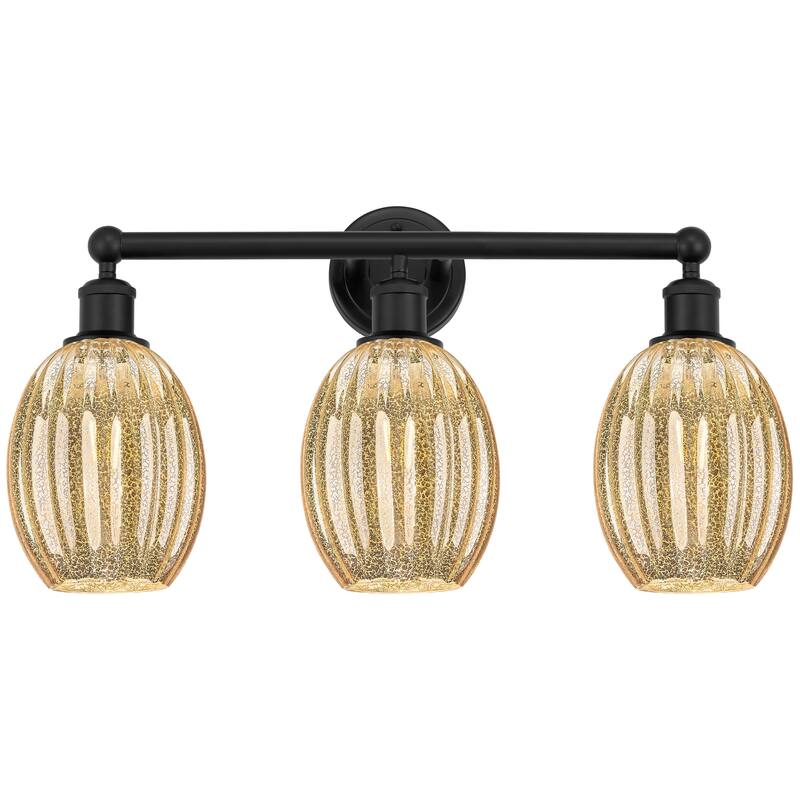 Innovations Lighting Endless Possibilities Edison - Preston - 3 Light 24" Bulb Shade Bath Vanity Light - Mercury/Matte Black