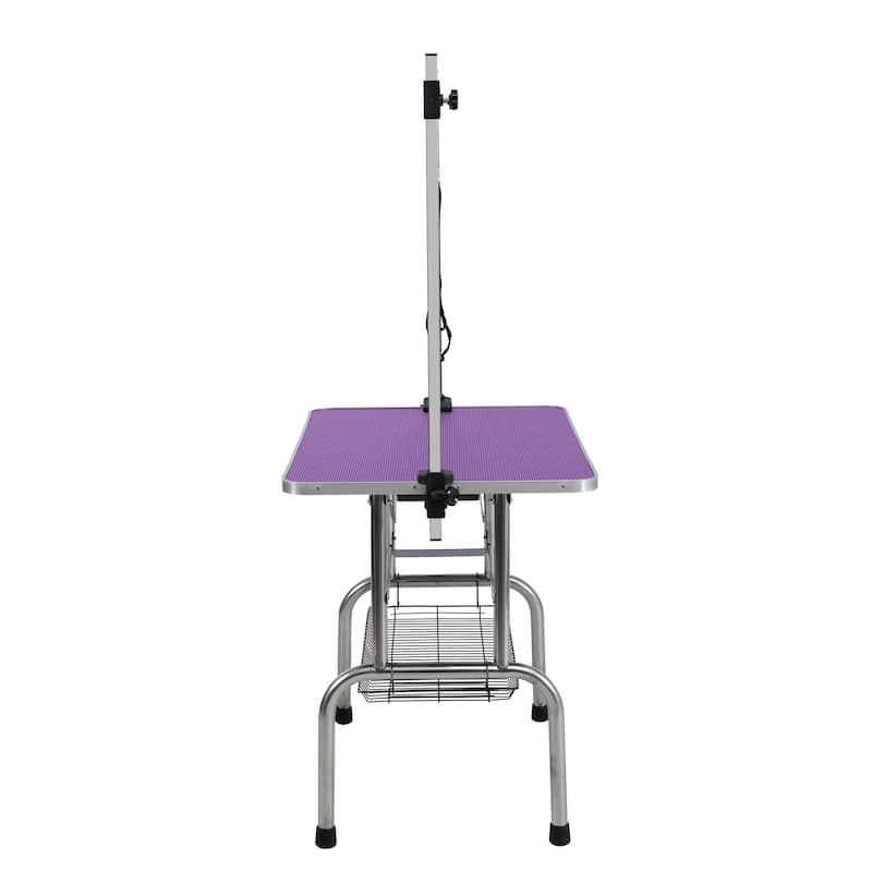 36 inch Folding Dog Pet Grooming Table Stainless Steel Frame Rubber Mat