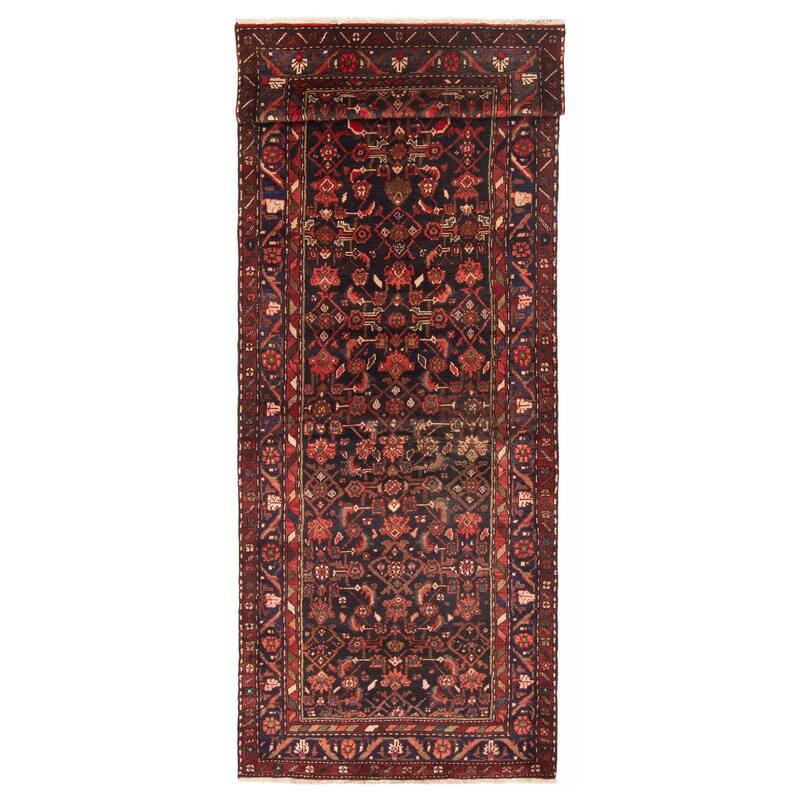 ECARPETGALLERY Hand-knotted Andelz Navy Wool Rug - 3'6 x 10'3 - Dark Navy - 3'6 x 10'3