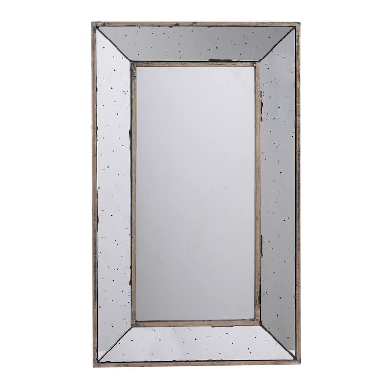 Traditional Distressed Wall Decor Accent Mirror - Silver - 16.5" x 24"
