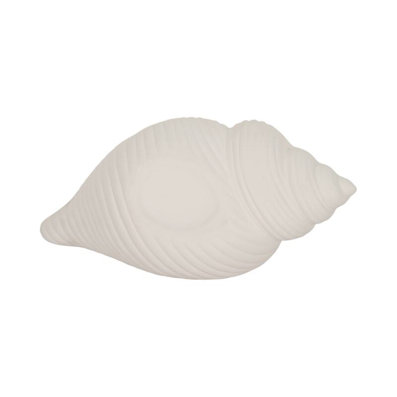 Decorative Ceramic Shell Accent Coral Figurine - White