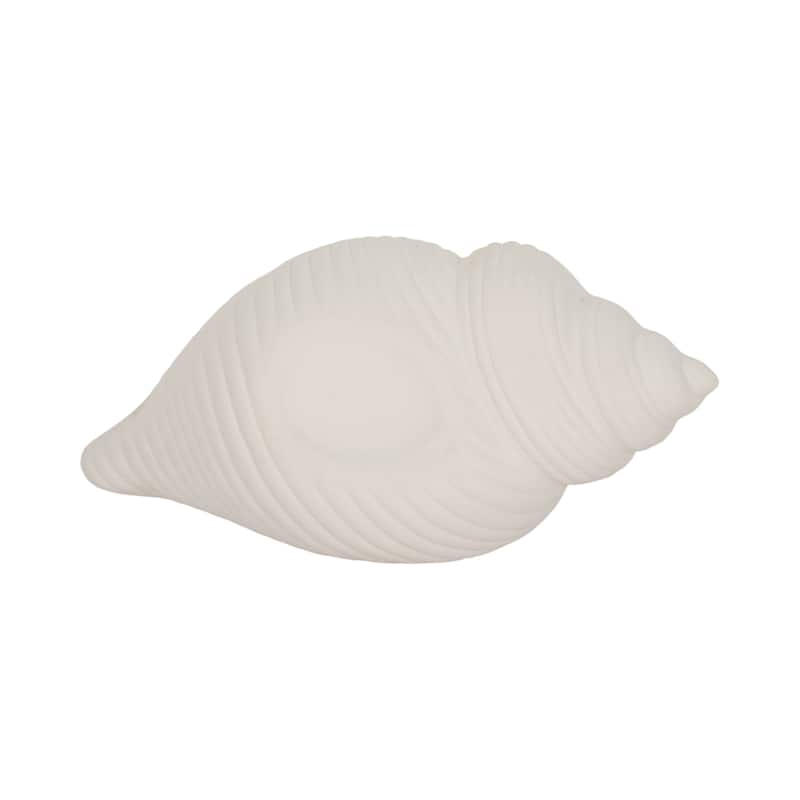 Sagebrook Home Stoneware White Coastal Novelty Shell Planter