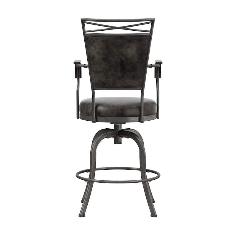 Hillsdale Furniture Bridgetown Metal Swivel Stool, Pewter