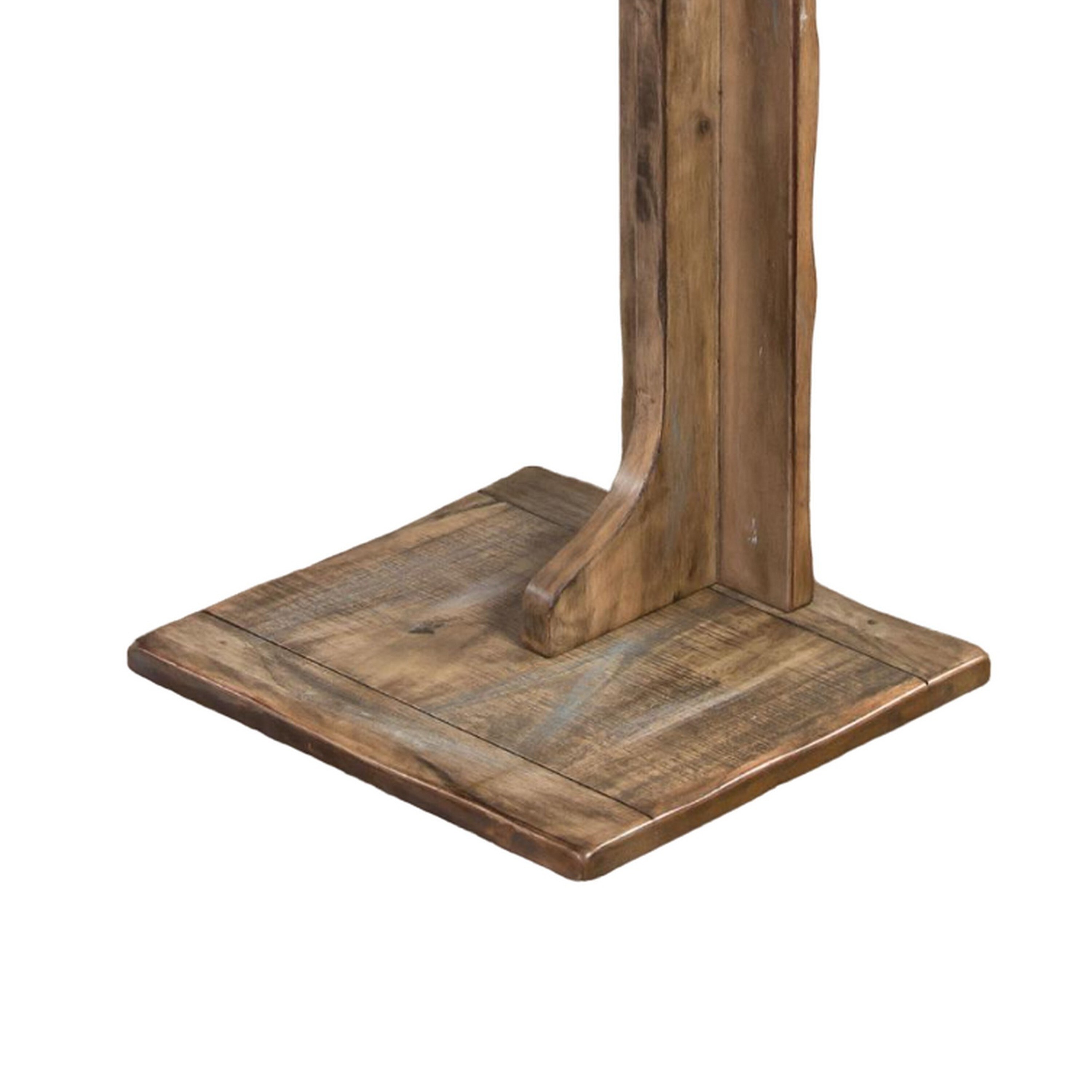 Dazy Sofa Side C Table, 15x12.5 Rustic Light Brown Mahogany