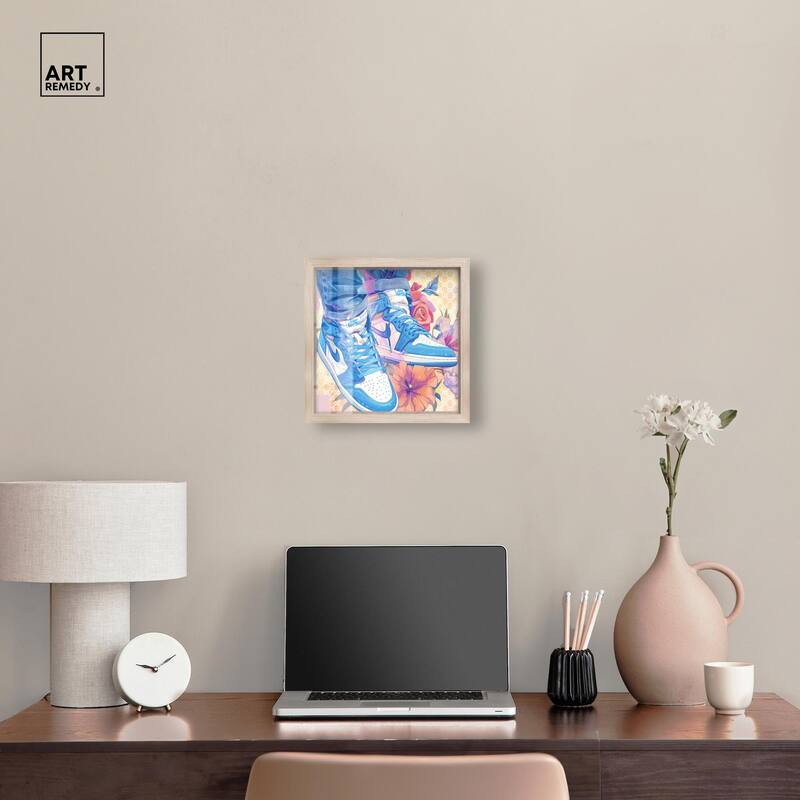 Sneakers in Bloom Shadowbox by Art Remedy