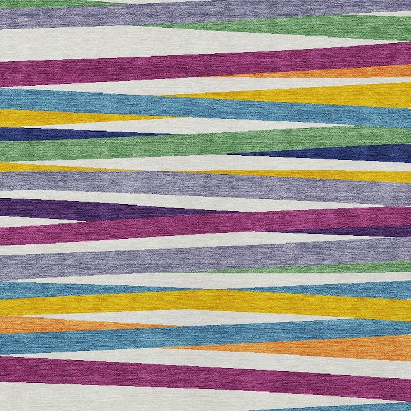 HomeRoots Striped Transitional Rectangle Outdoor Rug