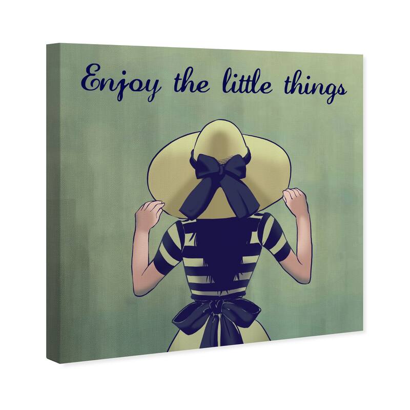 Wynwood Studio Canvas Fashion and Glam Hat and Bows Green and Modern & Contemporary Wall Art Canvas Print