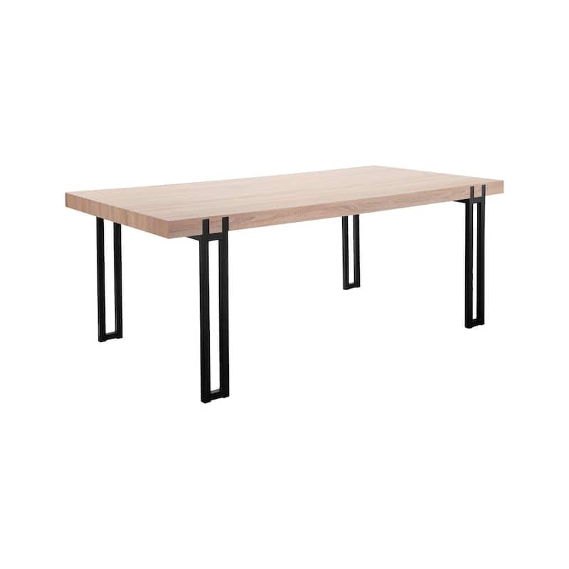 Ren Home Kent Wood Dining Table with Black Metal Legs - Wild Oak - Wild Oak