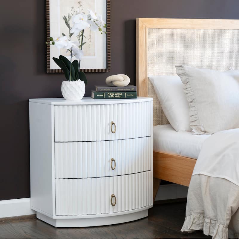 Chantel 3 Drawer Nightstand - White