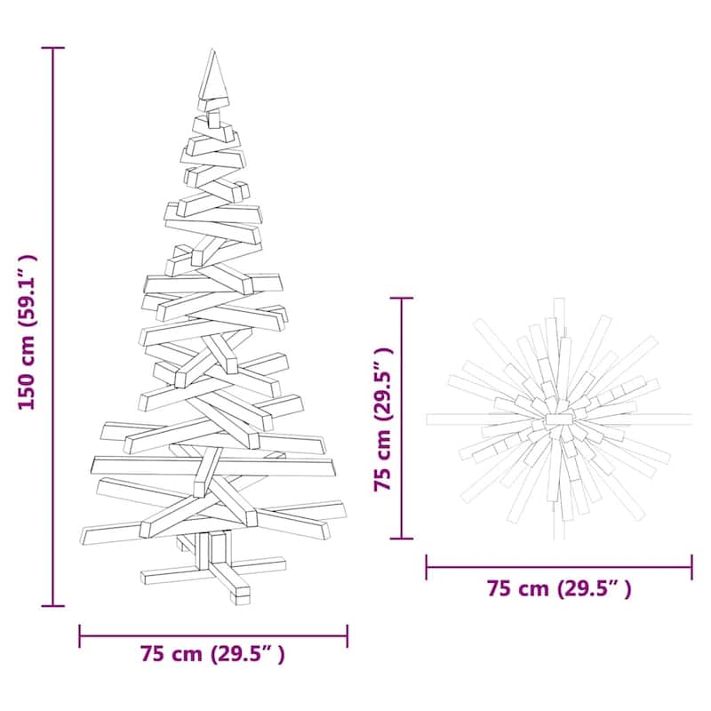 vidaXL Christmas Trees with Stand Natural/Brown Solid pine wood