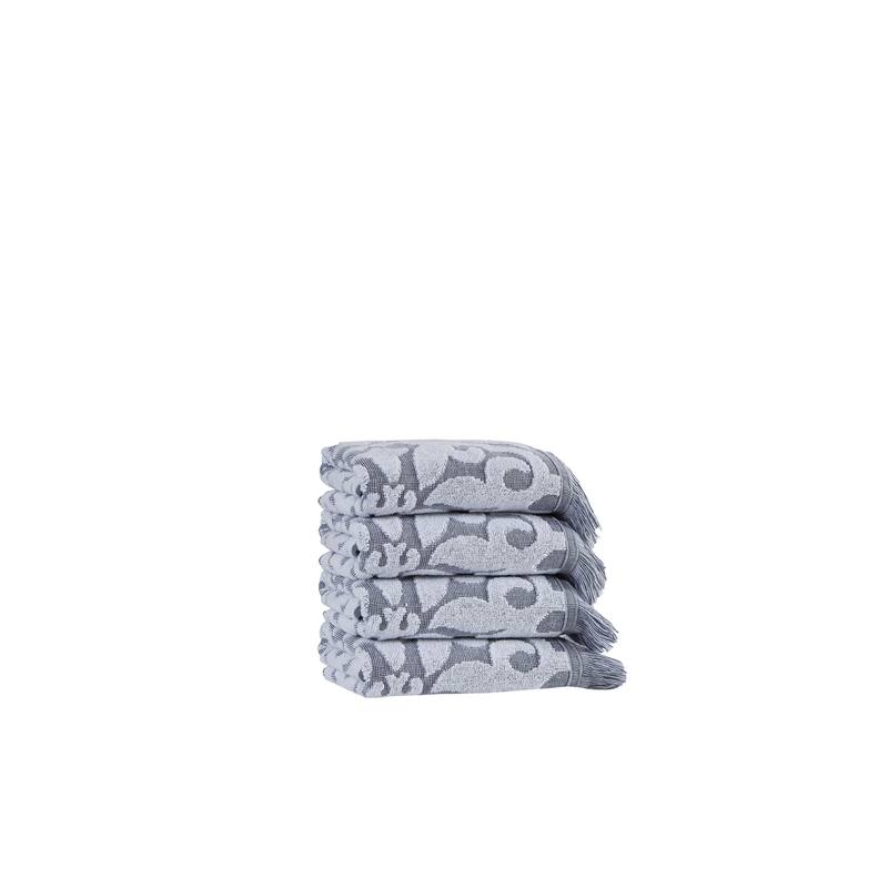 Ozan Premium Home 100% Genuine Turkish Cotton Panache Hand Towels (Set of 4) - Dusty Blue