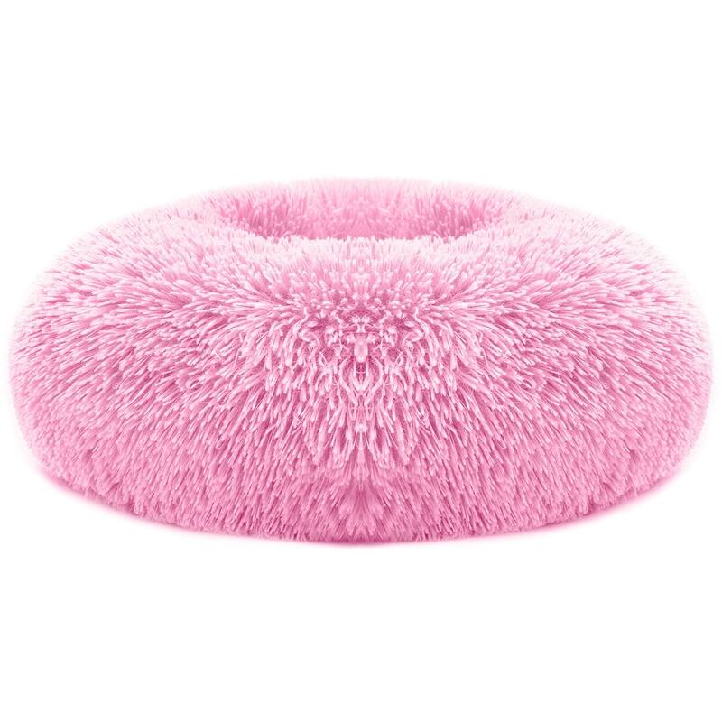Pet Dog Bed Soft Warm Fleece Puppy Cat Bed Dog Cozy Nest Sofa Cushion - 23.62 in * 23.62 in * 3.94 in - Pink