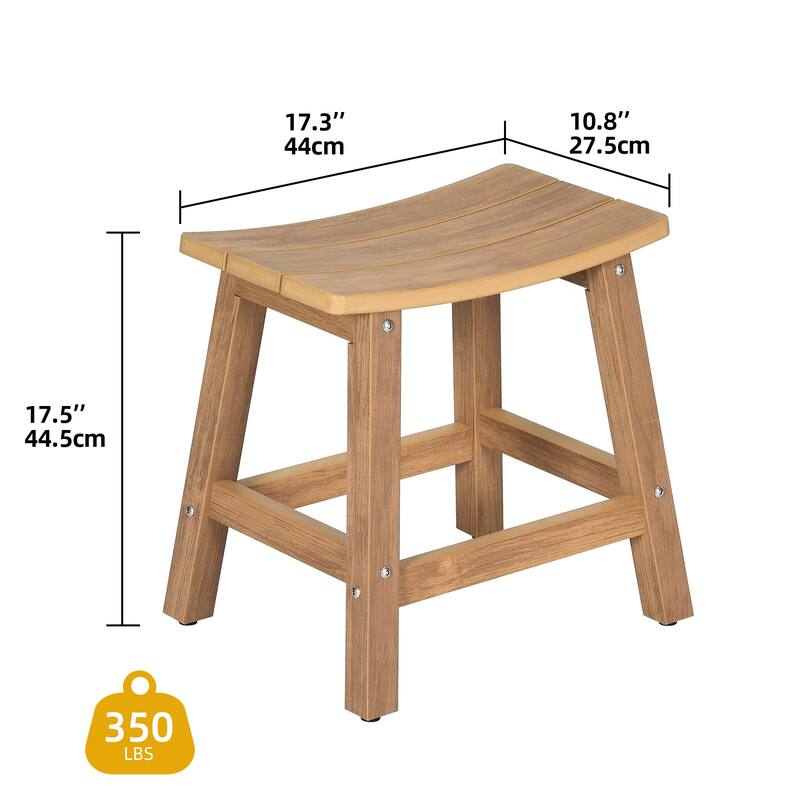 Moasis Natural Teak Plastic Wood Shower Shaving Footrest Stool