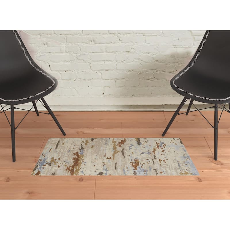 Tudu Abstract Stain Resistant Area Rug By HomeRoots - 2' x 3'