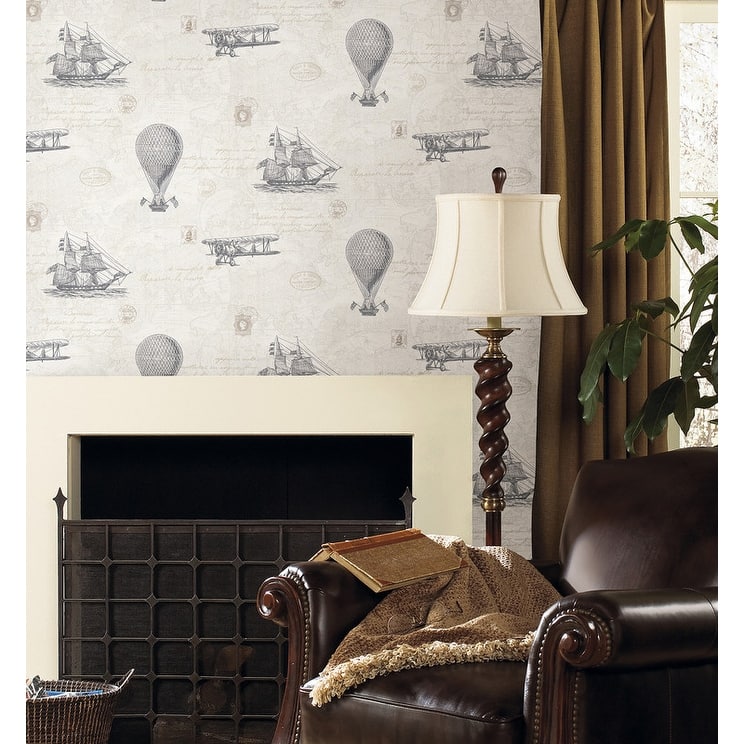 Explorer Fog Antique Map Wallpaper - 20.5in x 396in x 0.025in
