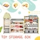 preview thumbnail 10 of 18, Kids Bookshelf Toy Storage Organizer with 17 Bins and 5 Bookshelves, Multi-functional Nursery Organizer