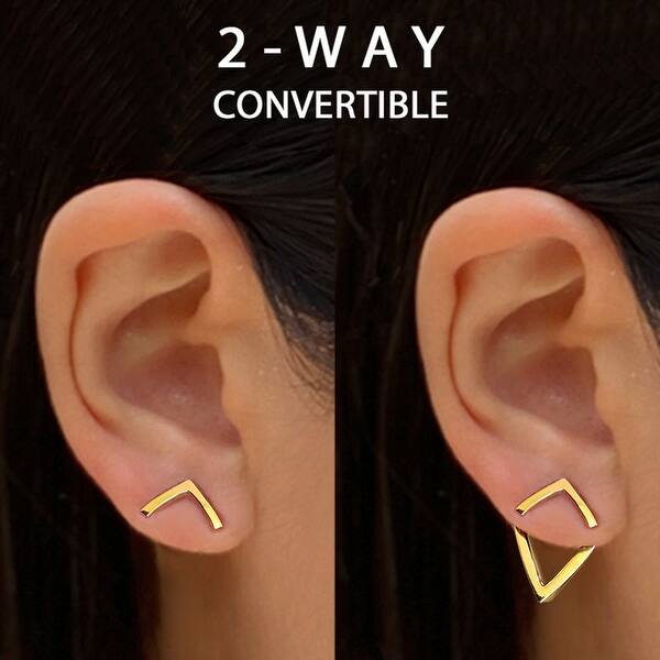 Sonia Hou Trill 2 Way Convertible 18k Gold Over Sterling Silver Vermeil Ear Jacket Earrings On Sale Overstock 25674348