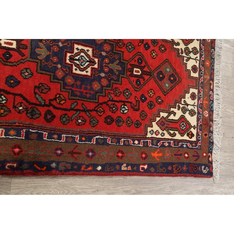 Geometric Hamedan Persian Area Rug Wool Hand-knotted Office Carpet - 3'2" x 5'2"