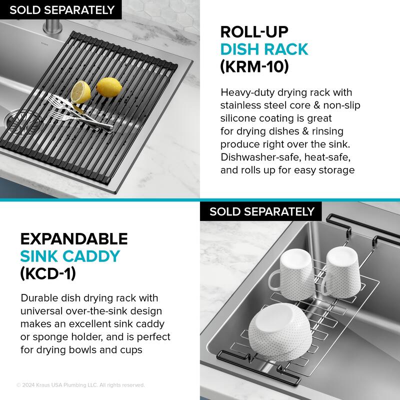 KRAUS Fairlane Drop In Top Mount 18 Gauge Stainless Steel Kitchen Sink