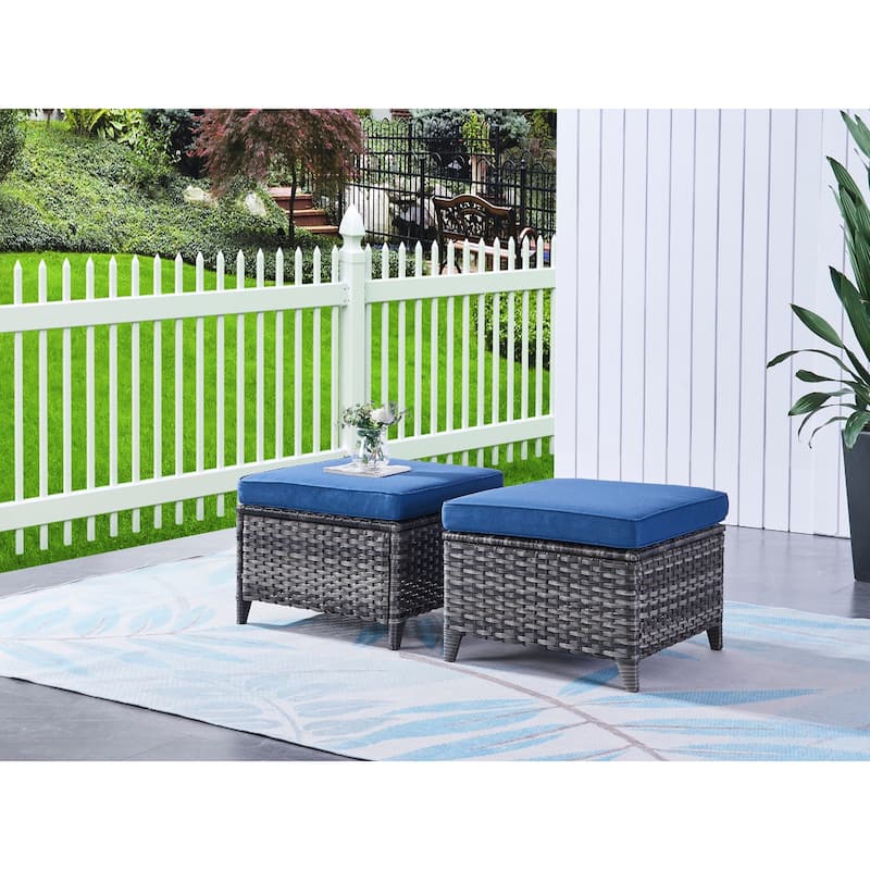 Pocassy 5-Piece Outdoor Furniture Set, Swivel chairs with Ottomans