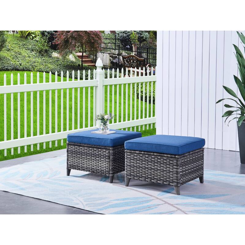 Pocassy 5-Piece Outdoor Furniture Set, Swivel chairs with Ottomans