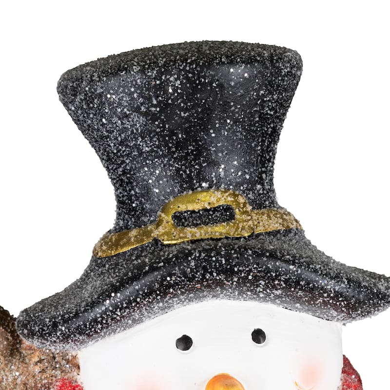 Lighted Snowman and Boy Christmas Decoration - 18" - Clear LED Lights