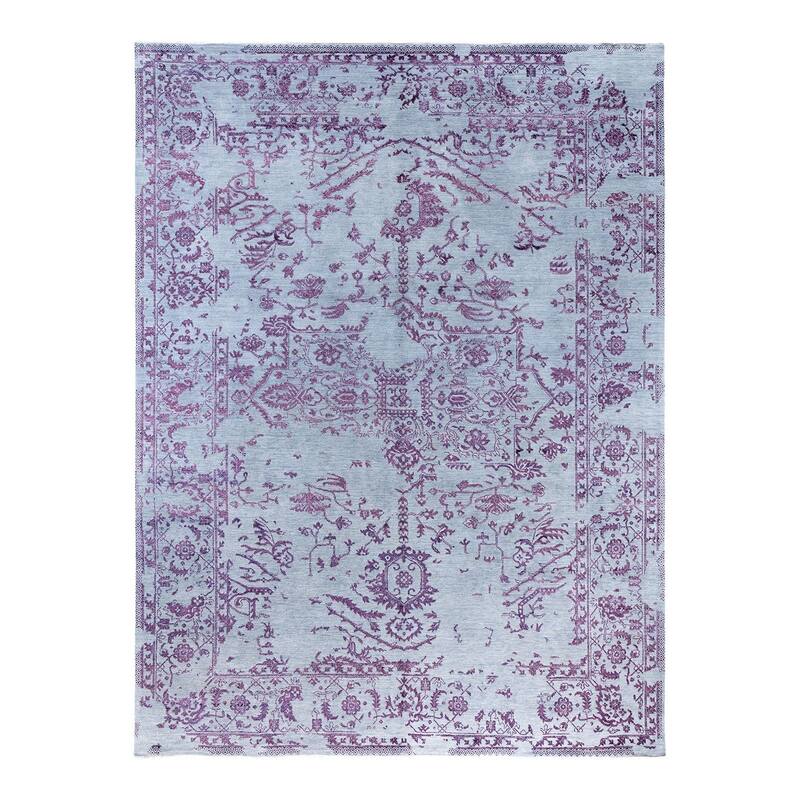 Ikat One-of-a-Kind Hand-Knotted Area Rug, Blue - 9' 1" x 12' 1"