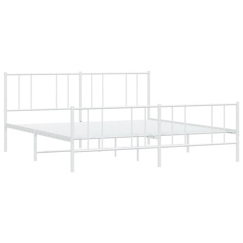 vidaXL Metal Bed Frame with Headboard, No Mattress