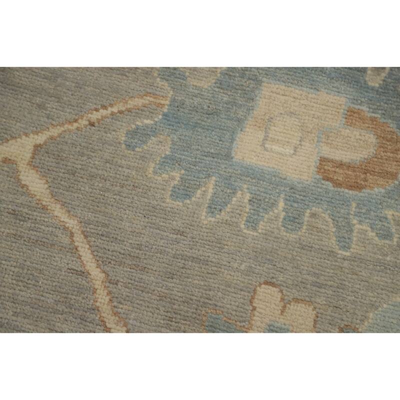 Hand Knotted Oriental 100% Wool Carpet Transitional All-Over Greys & Charcoal Oushak Area Rug - 13' 6'' X 9' 11''