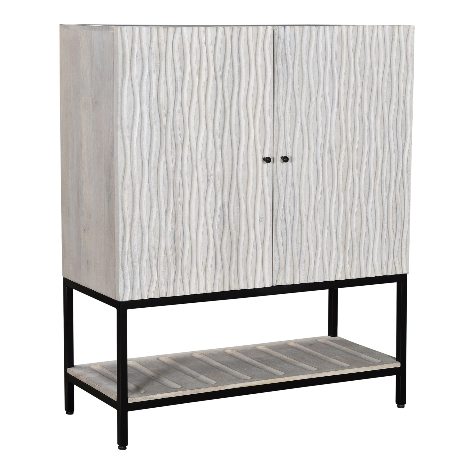 Shop Aurelle Home Fitz Rustic Whitewashed Mango Wood Bar Cabinet