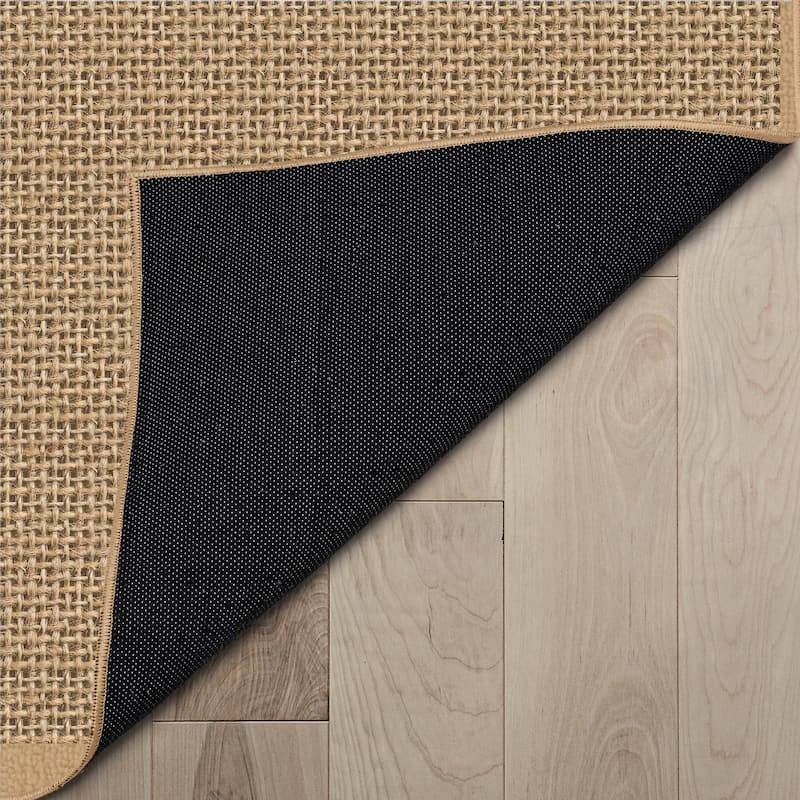 Well Woven Jute Shiba Farmhouse Solid Flat-Weave Area Rug - 5' x 7'