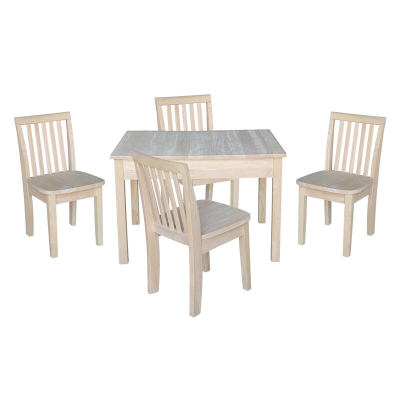 Kids Lift Top Table and Chair Set - 5 Piece Set - Unfinished