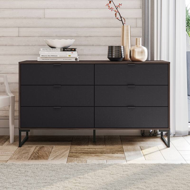 Kappesberg New Collins 2-Piece Bedroom Set, 6-Drawer Dresser & One (1) 2-Drawer Nightstand