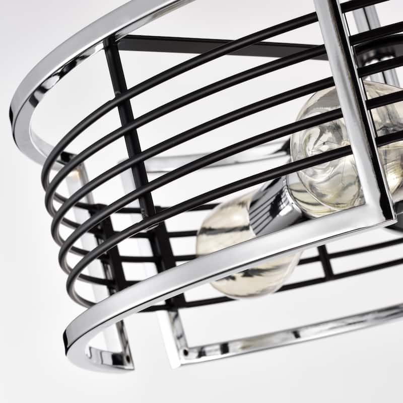 3-light Chrome Semi-Flush Mount