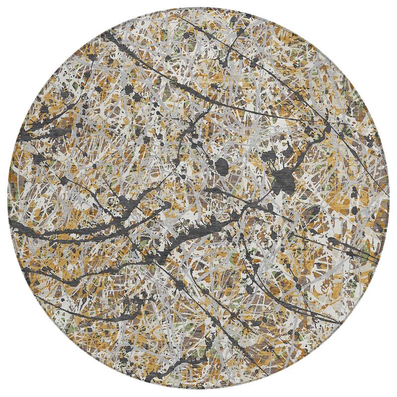 Machine Washable Indoor/ Outdoor Modern Splatter Chantille Rug