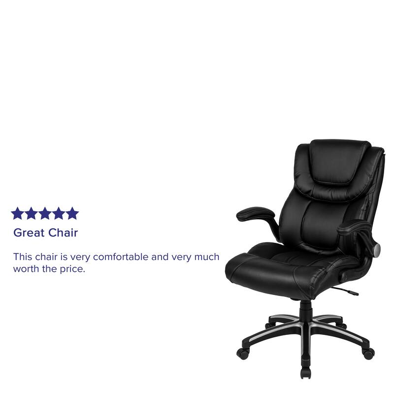 High Back LeatherSoft Executive Swivel Chair with Double Layered Headrest