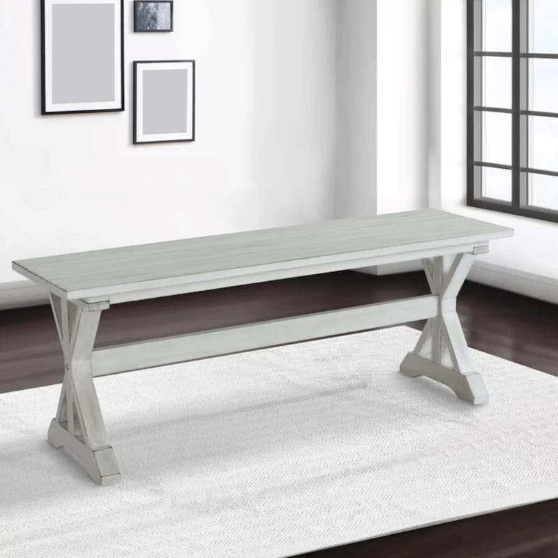 Jamestown Backless Wood Dining Bench - Single - Antique White - Dining Height