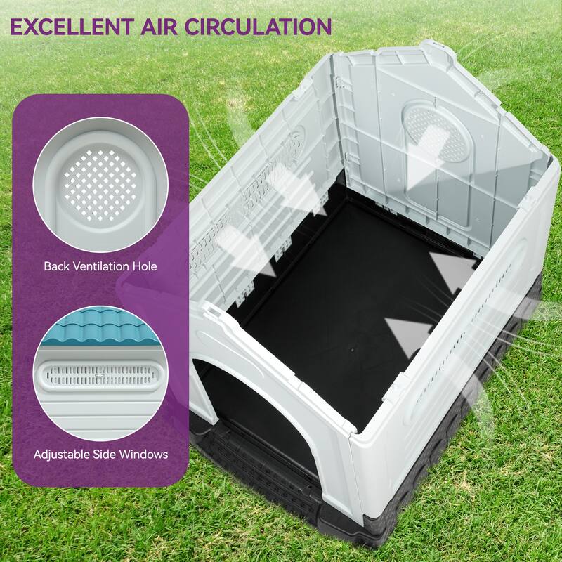Moasis Slant-roof Dog House with Skylight
