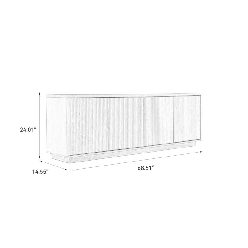 Mid-Century Modern 4-Door Storage Sideboard Cabinet