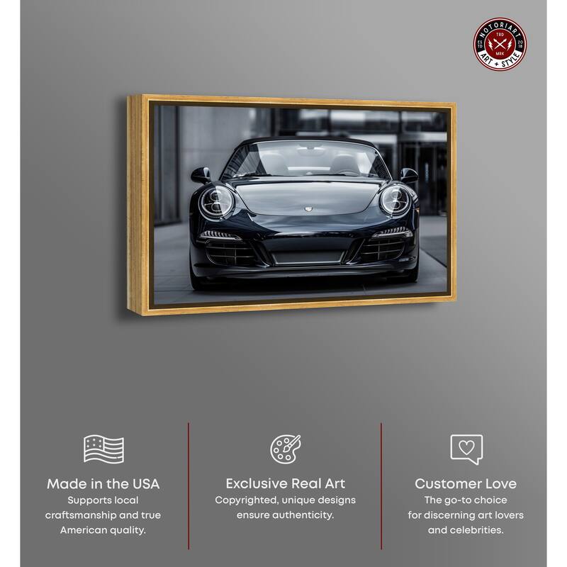 Notoriart Classy Car Framed Car 1 Piece Canvas Wall Art