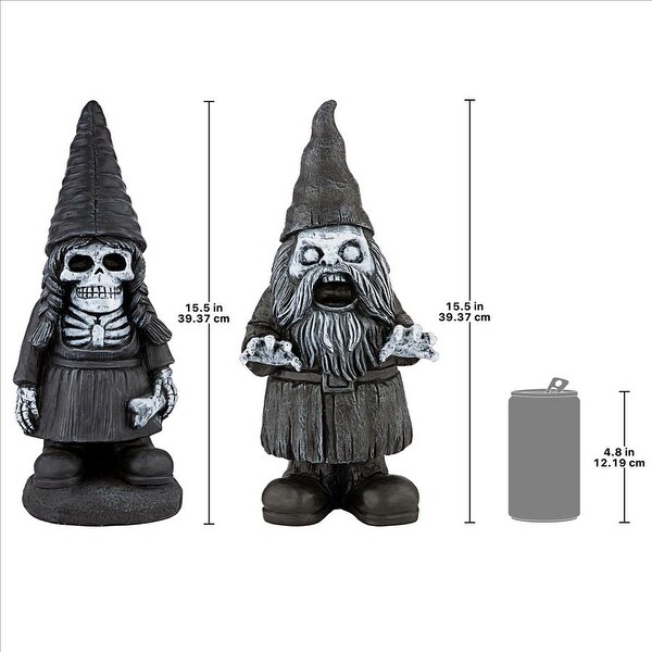 gnome セット Design Toscano Midnight and Wolfgang the Goth Zombie Couple Garden